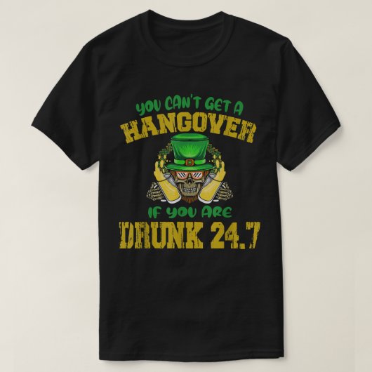 247番の二日酔もしいには飲なれない Tシャツ (デザイン正面)