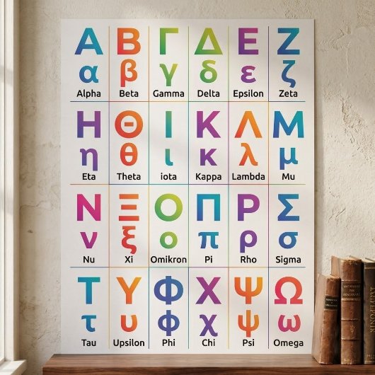 24 ギリシャ文字の発音 - ギリシャの文字 ポスター