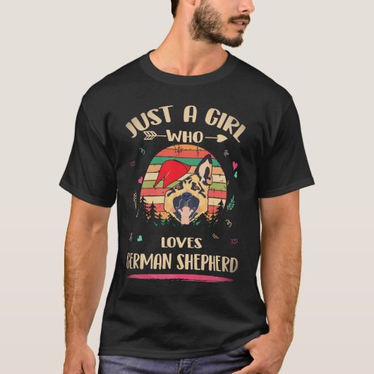 24 ジャーマンシェパード大好き女子 Tシャツ (正面)
