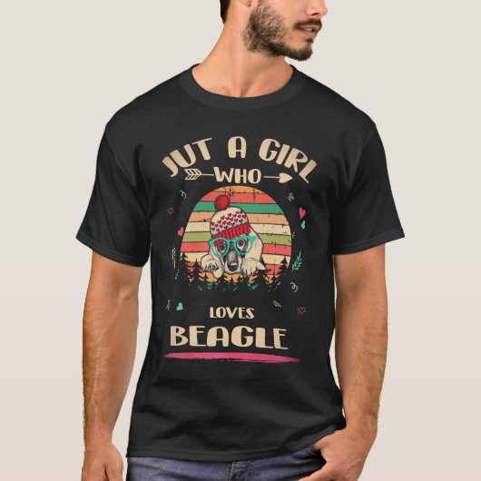 24 ビーグル犬大好き女子 Tシャツ (正面)
