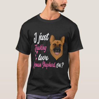 24 私はただドイツ+シェパードが大好きです OK ジャーマン Tシャツ