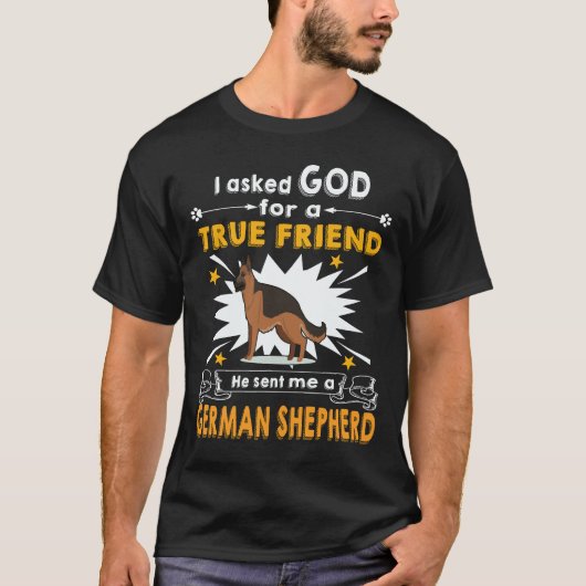 24 私は神に真の友を願う 神はドイツ人をお送りになった Tシャツ (正面)