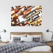 24_002，ギター，抽象芸術，幾何学的，芸術 キャンバスプリント (インサイチュ (寝室))