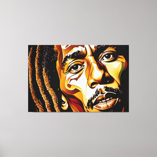 24_00,顔,抽象芸術，大きなギャラリーの折り返し， キャンバスプリント (正面)