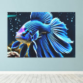 24_021, Betta Fish Art, キャンバスプリント (インサイチュ (ウッドフロア))