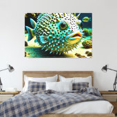 24_026，フグ， キャンバスプリント (インサイチュ (寝室))