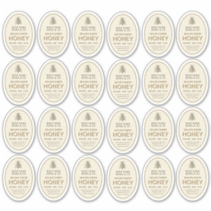 (24) 2.75" x 2" 8 ozクイーンラインハニージャールラベル シール