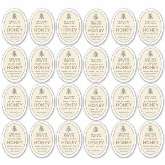 (24) 2.75" x 2" 8 ozクイーンラインハニージャールラベル シール (正面)