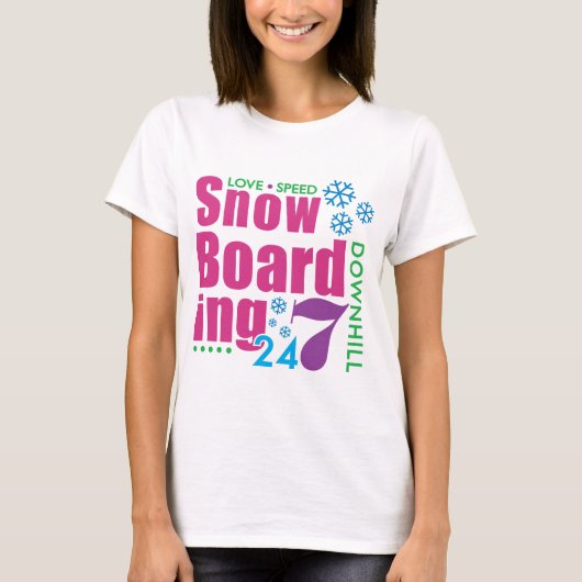 24/7の雪の搭乗 Tシャツ (正面)