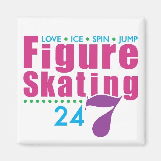 24/7姿スケートで滑る マグネット (正面)