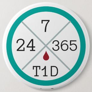 24/7/365のT1Dの生命ジャンボボタン 缶バッジ