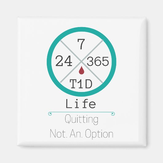 24/7/365 T1Dライフスクエアマグネット マグネット (正面)