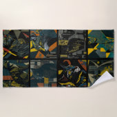 24 cats in one ビーチタオル (正面)