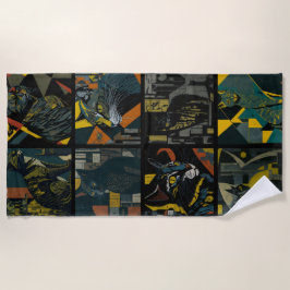 24 cats in one ビーチタオル