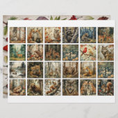 24 Forest Animal Squares for Junk Journaling Etc. (正面/裏面)