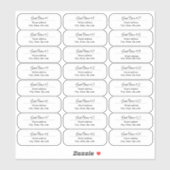 24 Guest Names Clear Return Address Custom Labels シール (シート)