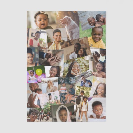 24 Haphazardly Overlapping Photos Collage Template 薄葉紙 (正面)