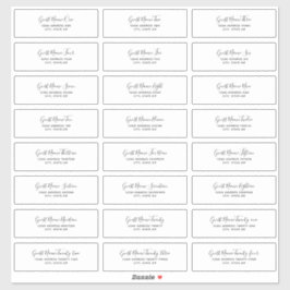 24 Individual Wedding Guest Address Labels シール