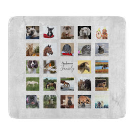 24 PHOTO COLLAGE大理石ルック結婚ズ・ギフト カッティングボード