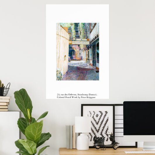 24, rue des Orfevres, Strasbourg （フランス） ポスター (ホームオフィス)