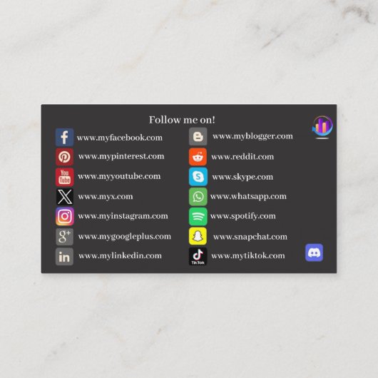 24 Social Media Link名刺 名刺 (裏面)