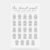 24 Tables Favorite People Acrylic Seating Chart アクリルサイン (正面)