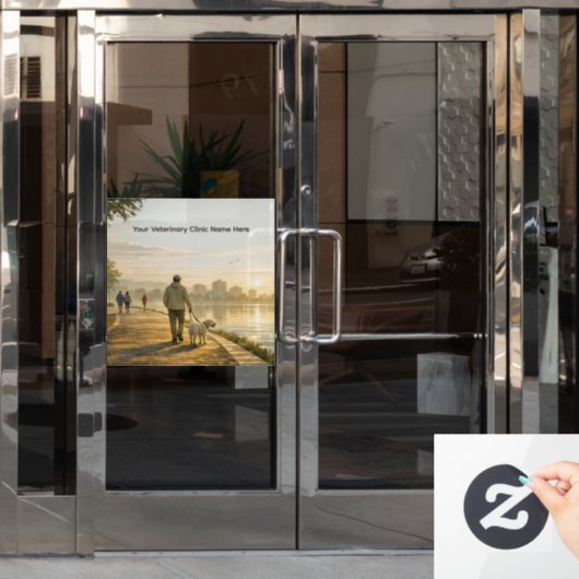  24" Veterinary Clinic Window Cling ウィンドウサイン (オフィスドア)