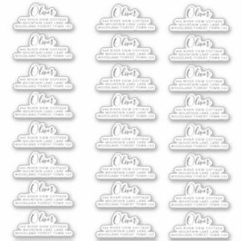 24 x差出人住所クラシック署名白黒 シール