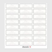 24 x差出人住所クラシック署名金ゴールド白S シール (シート)