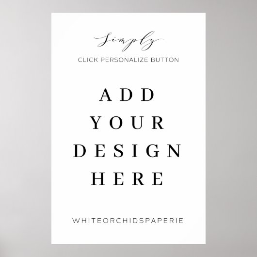 24"x36" ウェディングサイン, ウェルカムサイン印刷 ポスター (正面)