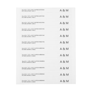 24 x モダン薄型カスタムウェディング差出人住所 ラップアラウンドラベル