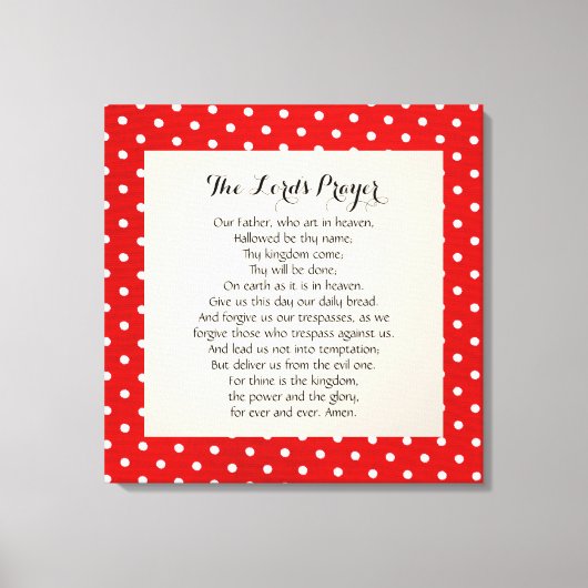 24 x 24主の祈りの言葉 キャンバスプリント (正面)