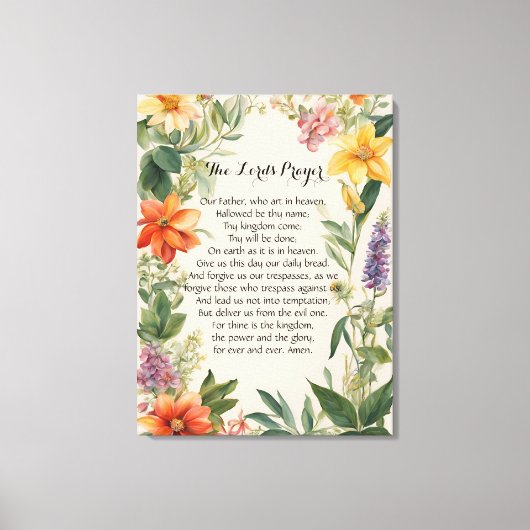 24 x 32主の祈りの言葉キャンバス印刷 キャンバスプリント (正面)