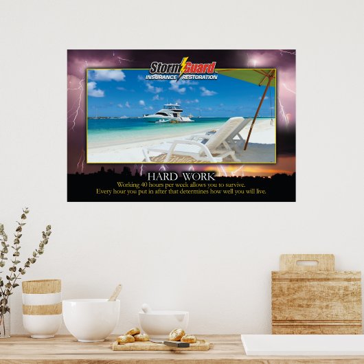 24 x 36インチStorm Guard懸命作業ポスタやる気を起こさせるー ポスター (キッチン)