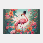 24" x 36"ウェルカムドアマットフラミンゴお洒落 ドアマット (正面)