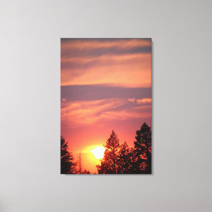 24" x 36" 2パネルキャンバス モンタナのピンクの夕焼け キャンバスプリント