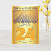 24 Year Sober Anniversary | Golden Ray 12 Step  カード (黄色い花)