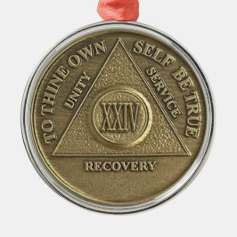 24 Year Sober Anniversary Medallion | Recovery メタルオーナメント