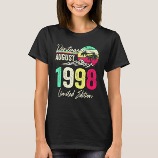 24 Yr Old Vintage August 1998  24th Birthday Tシャツ