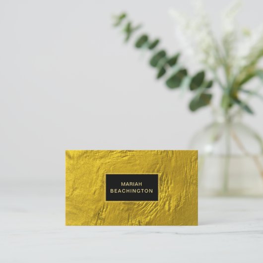 *~* 24kの金ゴールドホイルおよび金ゴールドのグリッターはフレームを黒くします 名刺 (スタンド正面)