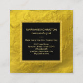 ~ 24k黄金箔金ゴールドグリッター黒枠 スクエア名刺 (裏面)