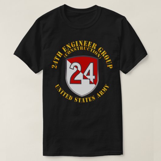 24thエンジニアグループ建築1954 1972 X Tシャツ (デザイン正面)