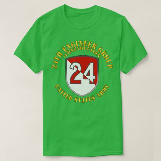 24thエンジニアグループ建築1954 1972 X Tシャツ (デザイン正面)