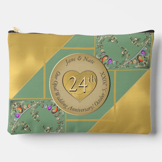 24thオパール記念日プリントカットソーバッグ アクセサリーポーチ (正面)