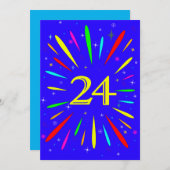 24th誕生日パーティーの招待状の爆発 招待状 (正面/裏面)