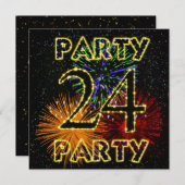 24th誕生日パーティーへの花火大会 招待状 (正面/裏面)