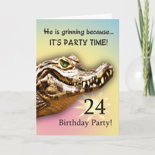 24th誕生日パーティー招待状 招待状 (正面)
