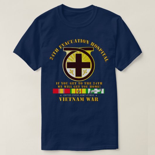 24th避難病院ベトナムSVCで24thに到達 Tシャツ (デザイン正面)