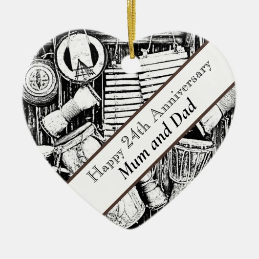 24th Anniversary編集可能 セラミックオーナメント (正面)