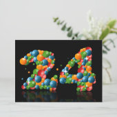 24th Birthdayパーティー、泡とボール 招待状 (スタンド正面)